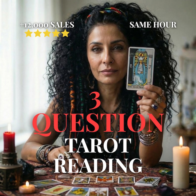 Same-hour tarot reading listing photo (French Etsy)